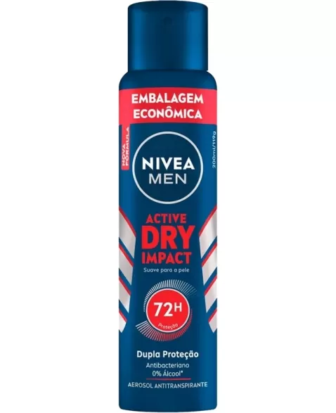 DESODORANTE NIVEA AEROSSOL 200ML MEN DRY IMPACT