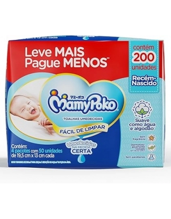 PACK TOALHA UMED. MAMMYPOKO RN 50UN X 4