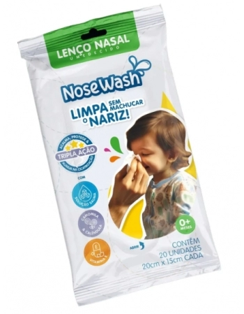 LENÇO NASAL NOSEWASH COM SORO - PCT C/20