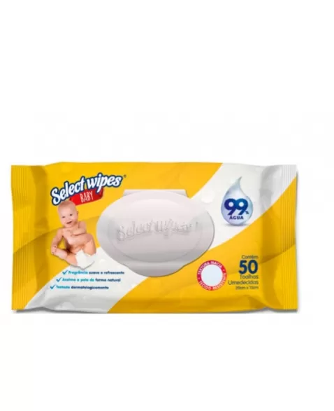 HIGIECARE SELECT WIPES TOALHA UMED PREMIUM BABY DE 50 UND C/TAMPA