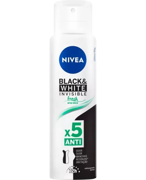 DES NIVEA AERO INVISIBLE BLACK & WHITE FRESH FEM 150ML