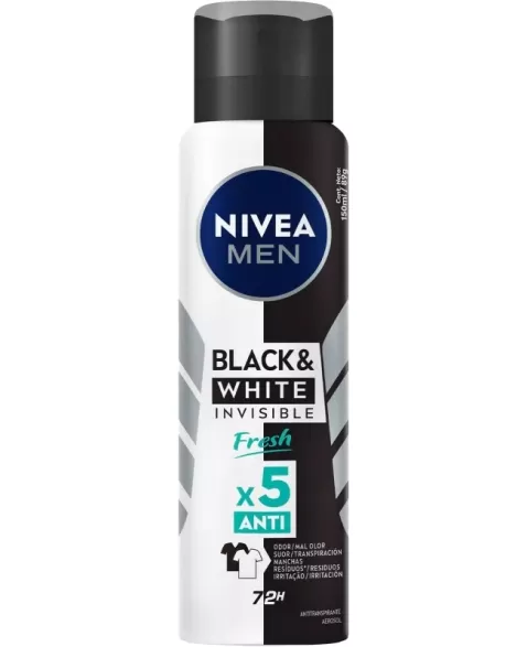 DES NIVEA AERO INVISIBLE BLACK & WHITE FRESH MASC 150ML