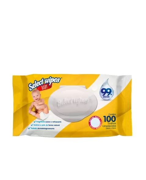 HIGIECARE SELECT WIPES TOALHA UMED BABY C/TAMPA DE 100 UN