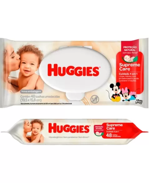 LENÇO UMEDECIDO HUGGIES 048UN SUPREME CARE